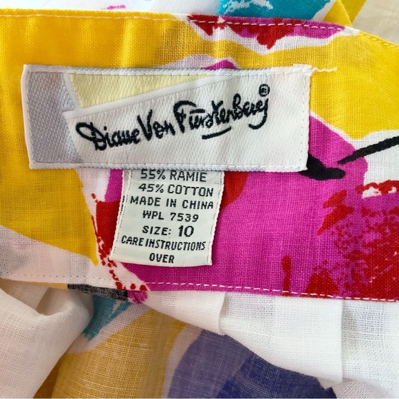 Diane Von Furstenberg Vintage Fruit Print  Midi Skirt Size 10 (Runs Small) NWT - Picture 10 of 12